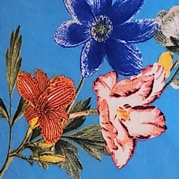 CALVIN KLEIN Womens Blue Floral Ruffled Faux Wrap Midi Skirt - Sz 14 - NEW NWOT - Picture 5 of 5